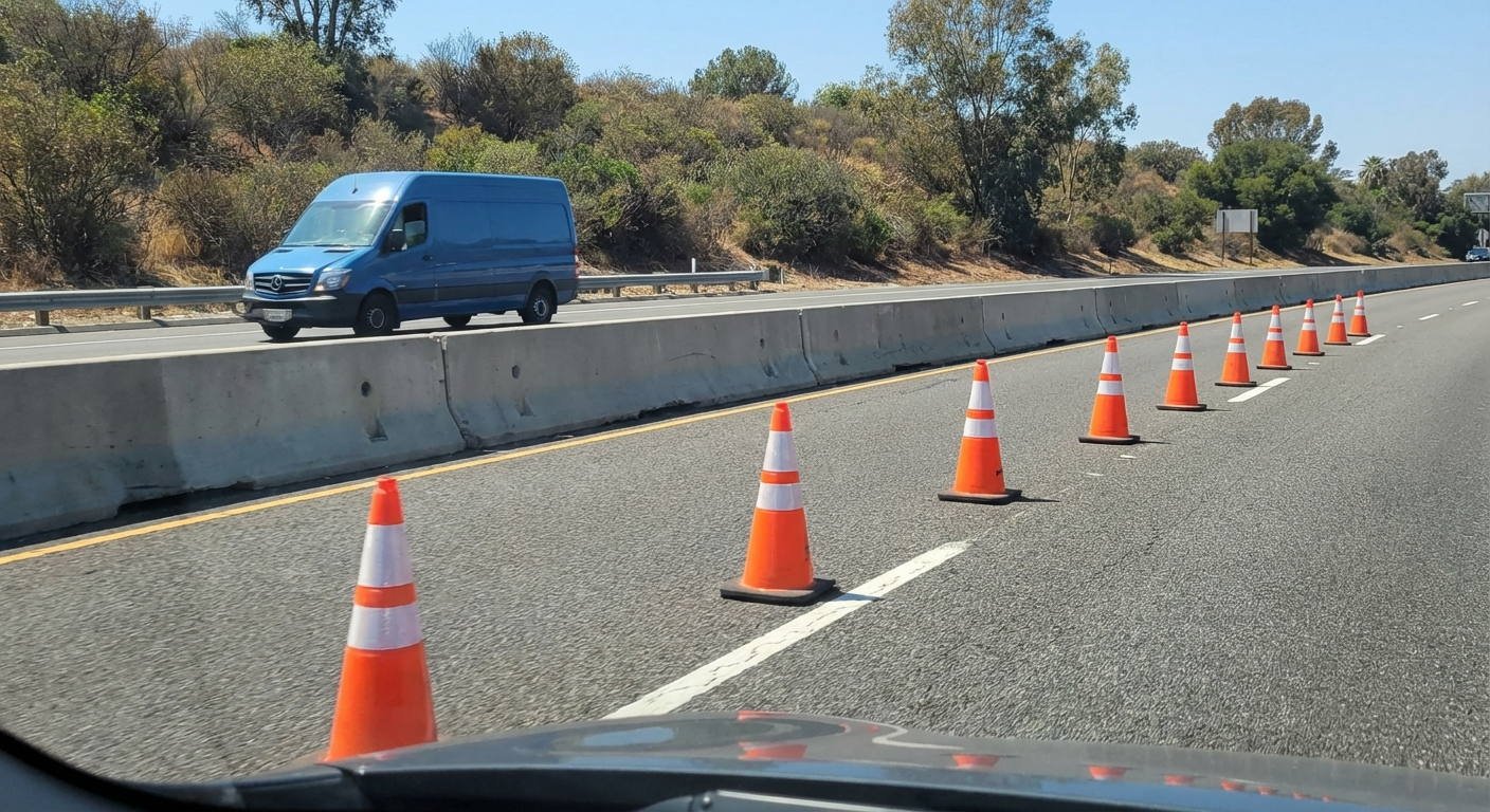 ¿Tiene permitido circular por un carril habilitado en sentido contrario al habitual por razones de fluidez de la circulación el conductor de un turismo que arrastra un remolque no ligero?
