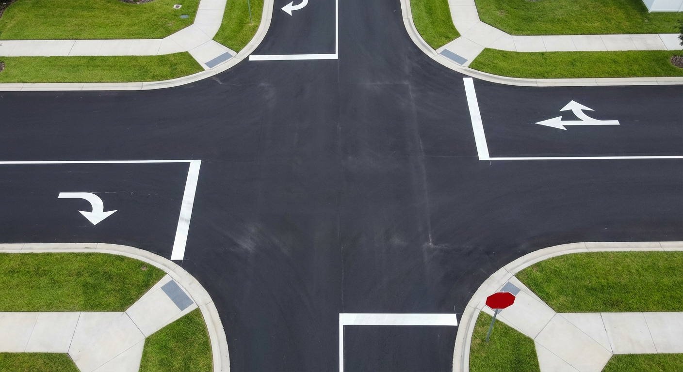 Ante la presencia de una señal de detención obligatoria en esta intersección, ¿en qué punto exacto deben parar su vehículo los conductores?