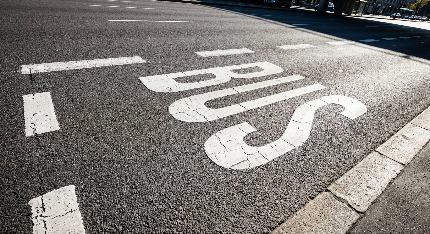 ¿Está permitido efectuar una maniobra de parada en un carril reservado para la circulación de autobuses?