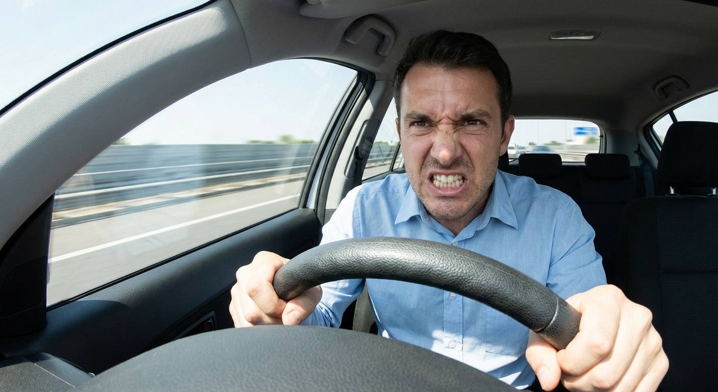 Cuando el conductor se encuentra bajo un estado de estrés, su comportamiento al volante se vuelve...