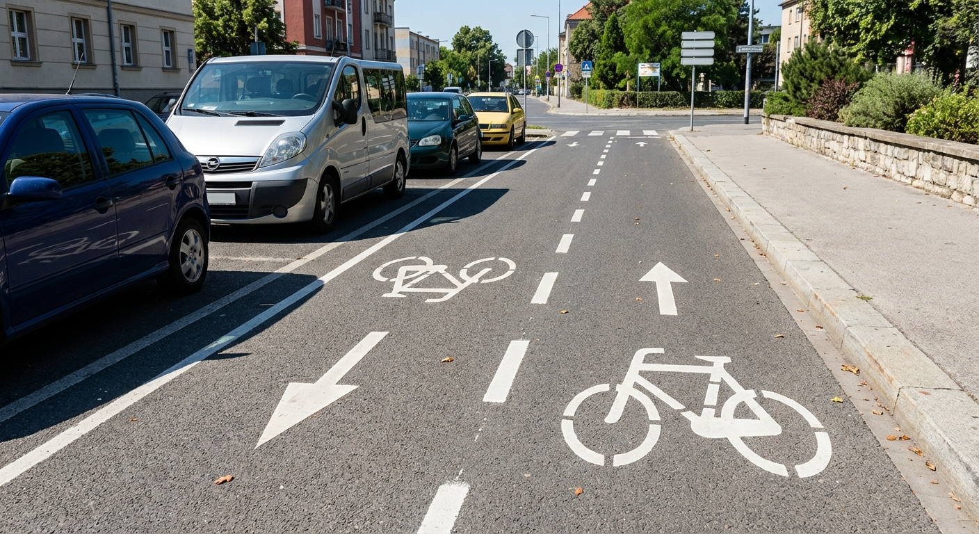 ¿Le está permitido al conductor de un ciclomotor realizar una parada o un estacionamiento en un carril reservado para bicicletas?