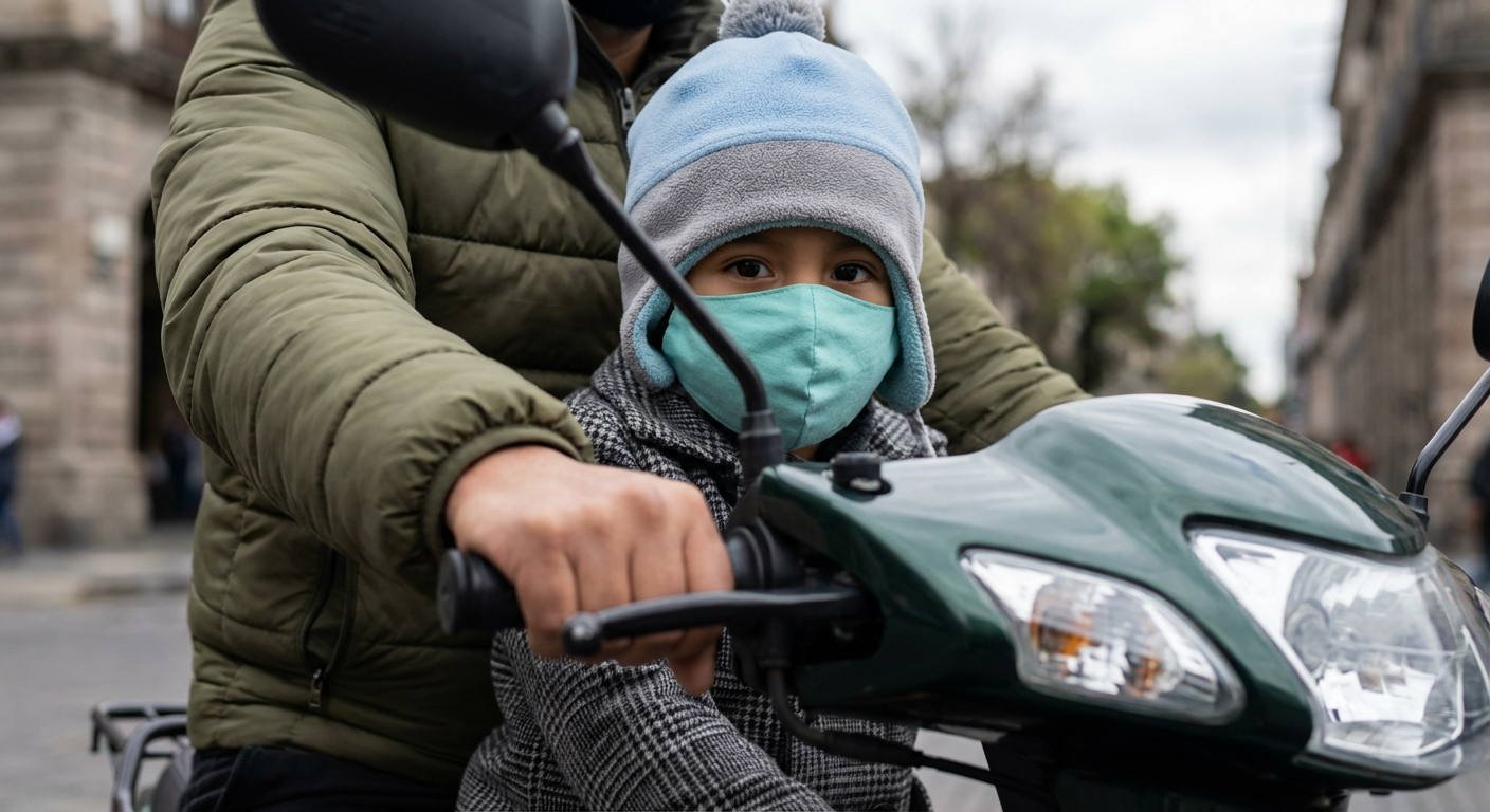 Si circula en una motocicleta que tiene autorizada una plaza para un pasajero, ¿se permite que un niño de cinco años viaje situado en el espacio comprendido entre el manillar y la persona que conduce?