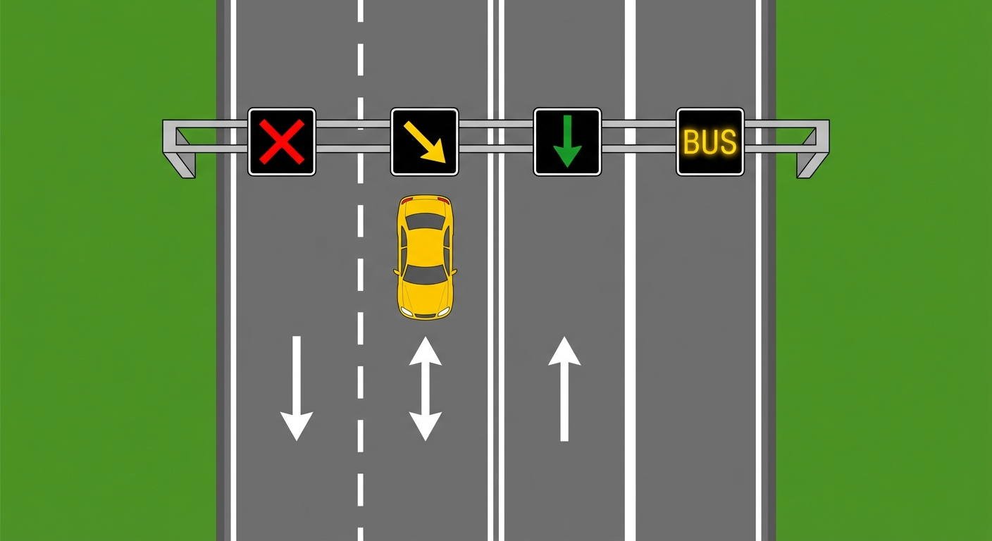 Observando las marcas viales que delimitan el carril por el que se desplaza, el conductor del turismo amarillo...