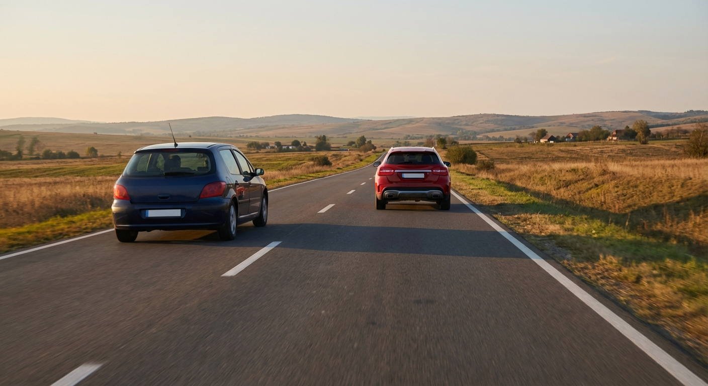 ¿Está autorizado el conductor de un turismo a circular por el carril izquierdo de esta autopista si no tiene el propósito de realizar una maniobra de adelantamiento?