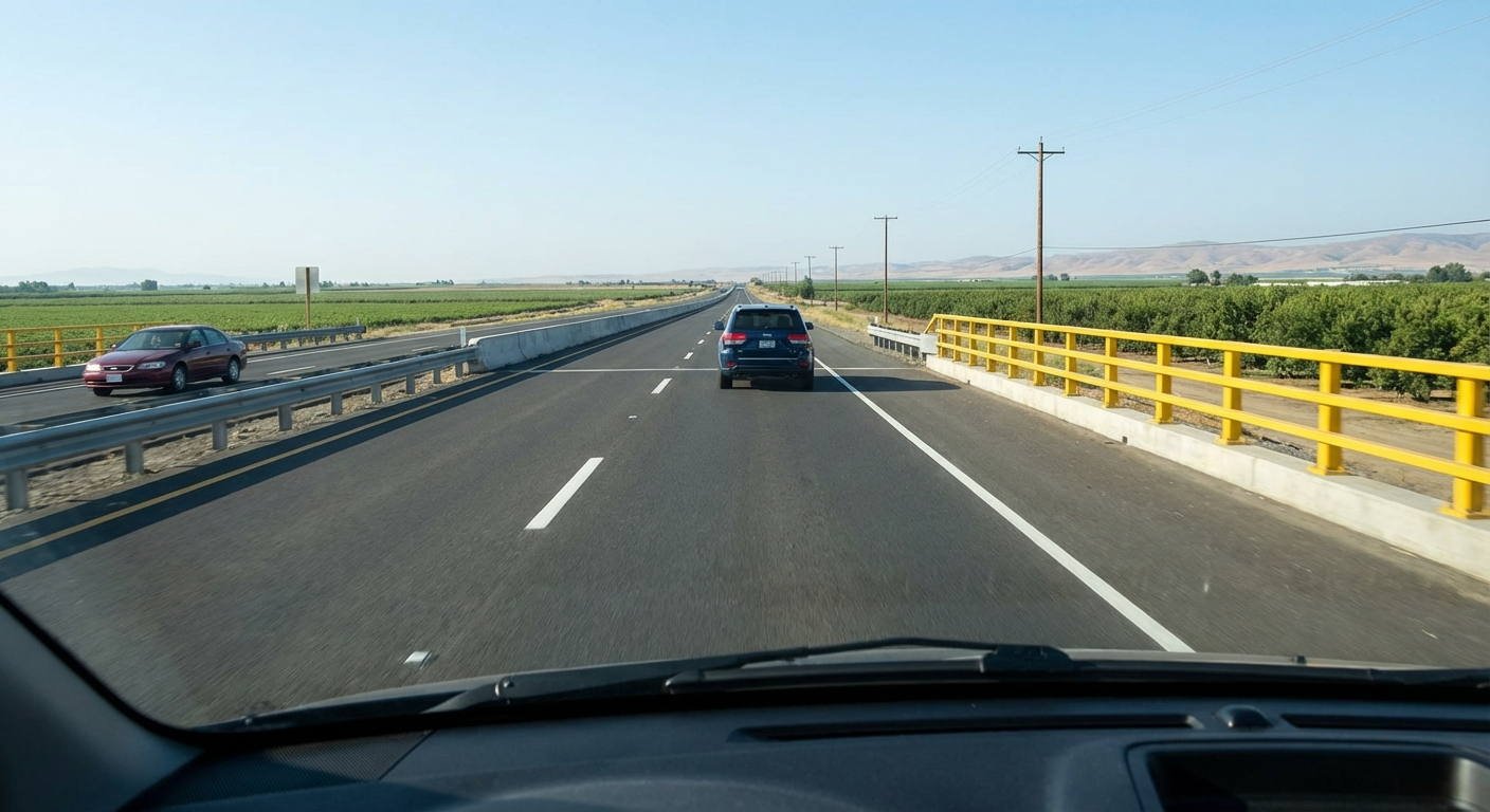 Si un turismo se ve obligado a circular por una autopista a velocidad anormalmente reducida como consecuencia de una avería, ¿por qué parte de la vía debe realizar su desplazamiento?