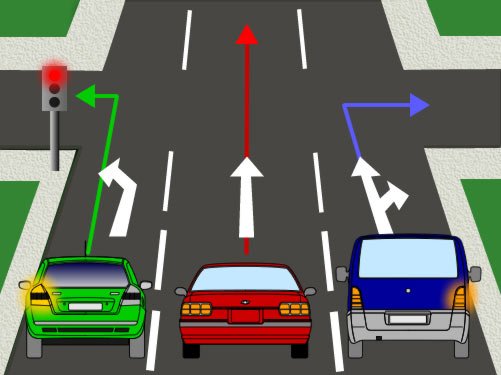 En esta intersección, ¿qué vehículos están obligados a detenerse?