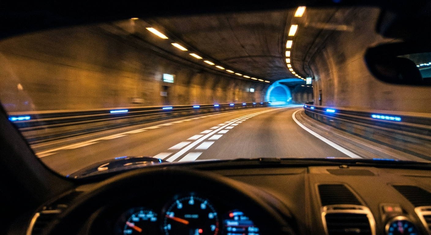 Si se produce un incendio durante la circulación por el interior de un túnel, el conductor deberá...