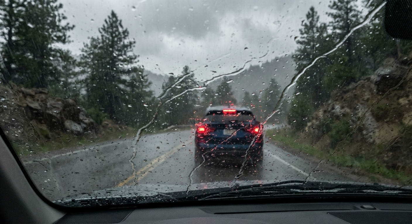 Si se encuentra circulando bajo una lluvia intensa, ¿qué medidas de precaución debe adoptar para garantizar la seguridad?