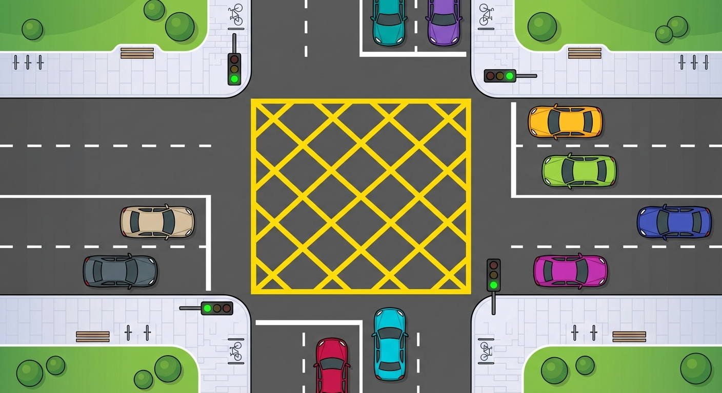 En el supuesto de que su vehículo permanezca detenido en una intersección regulada por semáforos obstruyendo la circulación, ¿cómo deberá actuar?