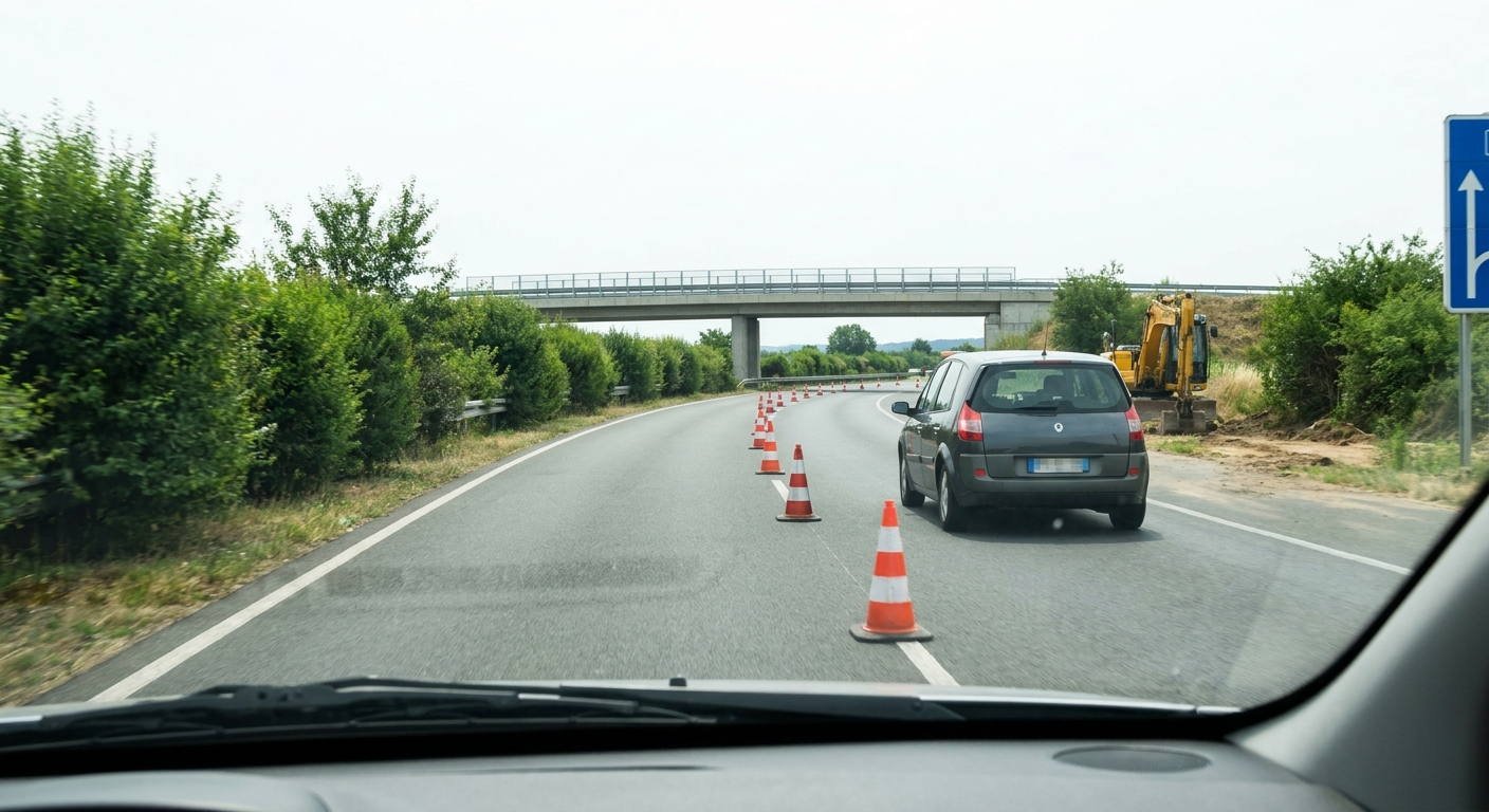 ¿Tiene permitido un conductor rebasar la hilera de conos que se encuentra señalizando y delimitando un carril en la calzada?