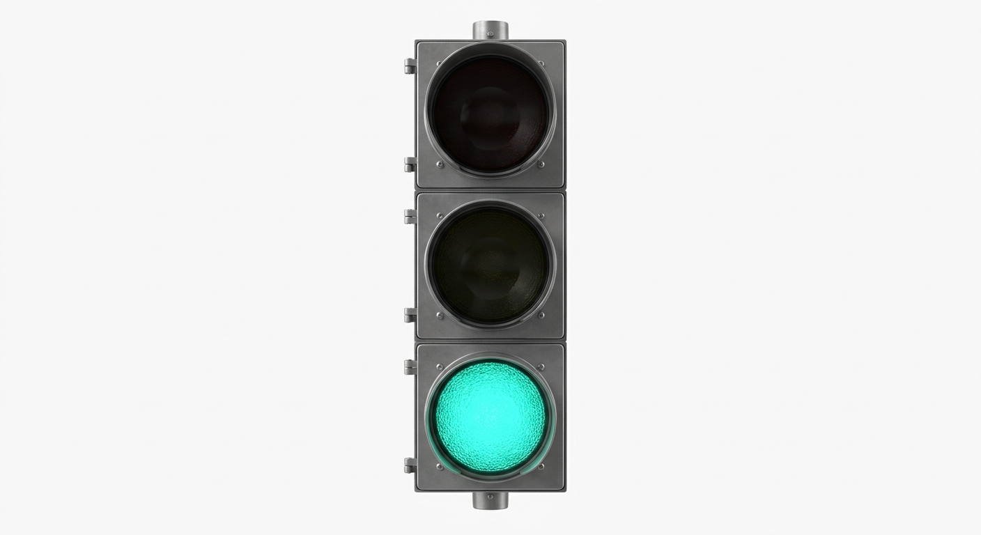 ¿Qué indicación proporciona a los conductores una luz verde encendida en un semáforo circular?