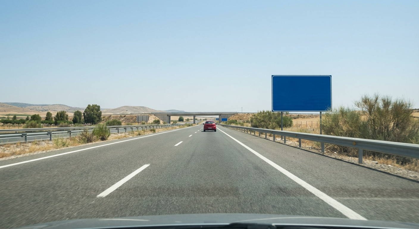 Al desplazarse por esta carretera fuera de poblado, ¿qué separación mínima de seguridad está obligado a mantener con el automóvil que circula delante?