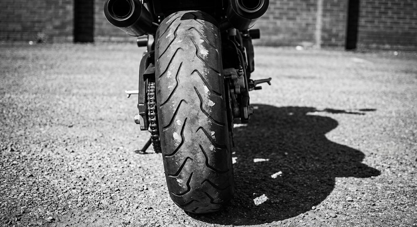 ¿Cuál es la profundidad mínima exigida por la normativa para las ranuras principales de la banda de rodamiento en los neumáticos de una motocicleta?