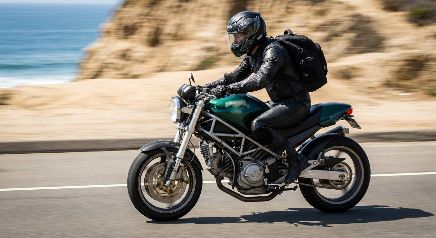 ¿De qué manera se reparte la carga de trabajo entre los neumáticos de una motocicleta al realizar una frenada?