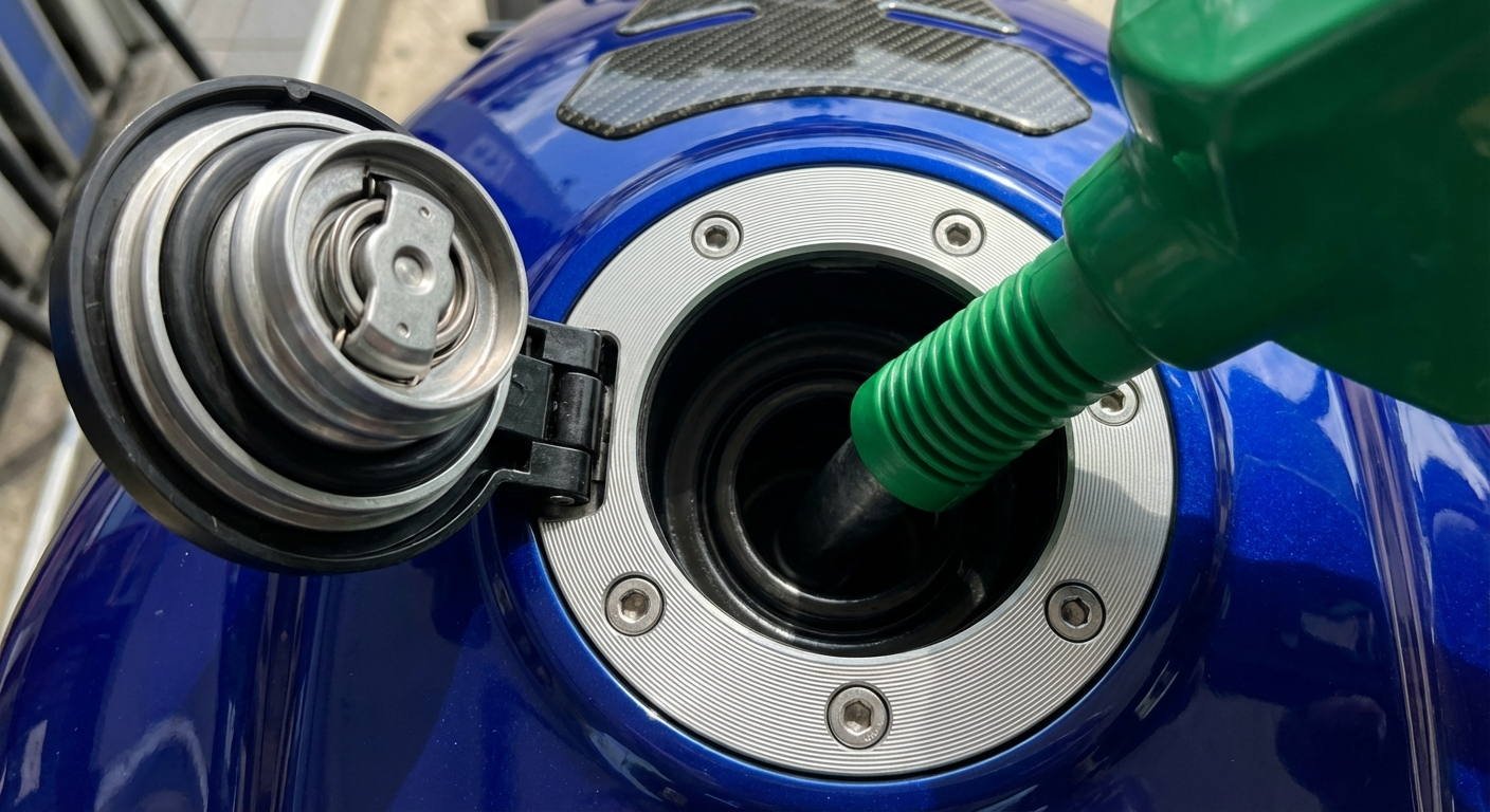 ¿De qué elementos consta la mezcla necesaria para el funcionamiento de los motores de explosión de cuatro tiempos en las motocicletas?