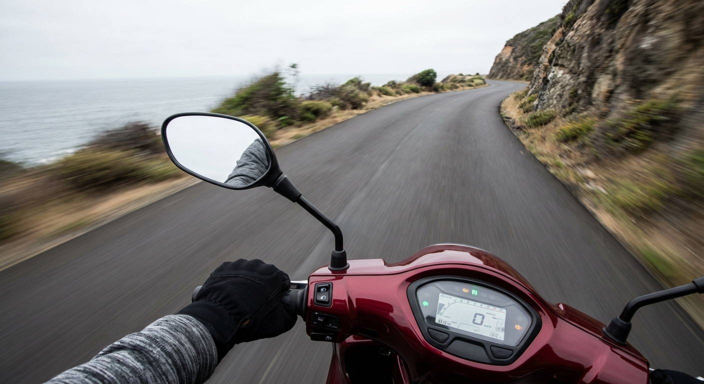 Al conducir una motocicleta que por sus características técnicas de fabricación no puede sobrepasar los 100 km/h, ¿se permite circular contando exclusivamente con el espejo retrovisor situado en el lateral izquierdo?