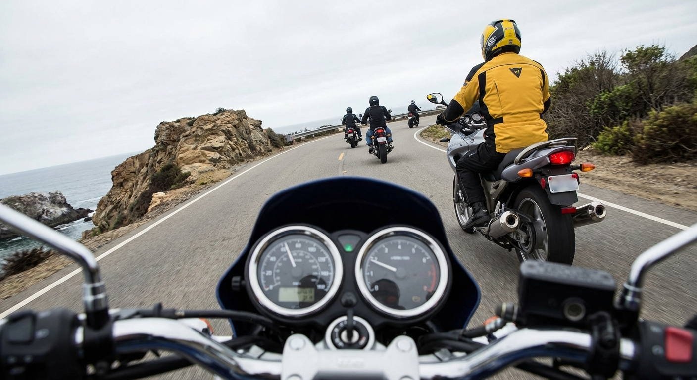 Circular conduciendo una motocicleta sin mantener la debida distancia de seguridad es un comportamiento de riesgo de accidente que tiene importancia...