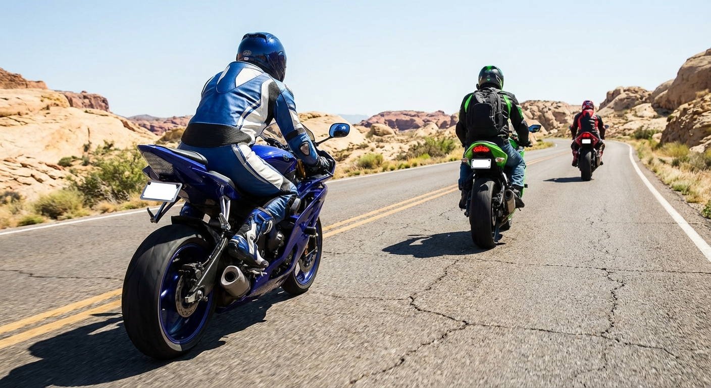 Al desplazarse formando parte de un grupo de motocicletas, si no tiene la intención de realizar un adelantamiento, ¿qué separación de seguridad debe guardar con la motocicleta que le precede?