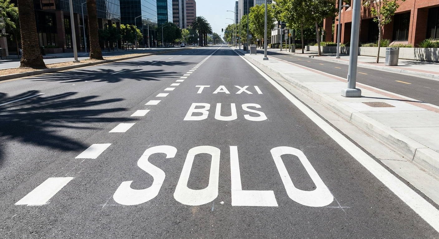 ¿A qué conductores les está prohibida la circulación por un carril delimitado por una línea longitudinal continua que presenta la inscripción "SÓLO BUS-TAXI"?