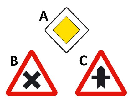 ¿Qué señal indica prioridad de paso en una intersección?