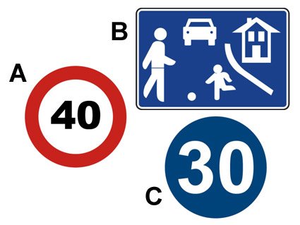 Podrá circular a 45 kilómetros por hora por una vía indicada con...