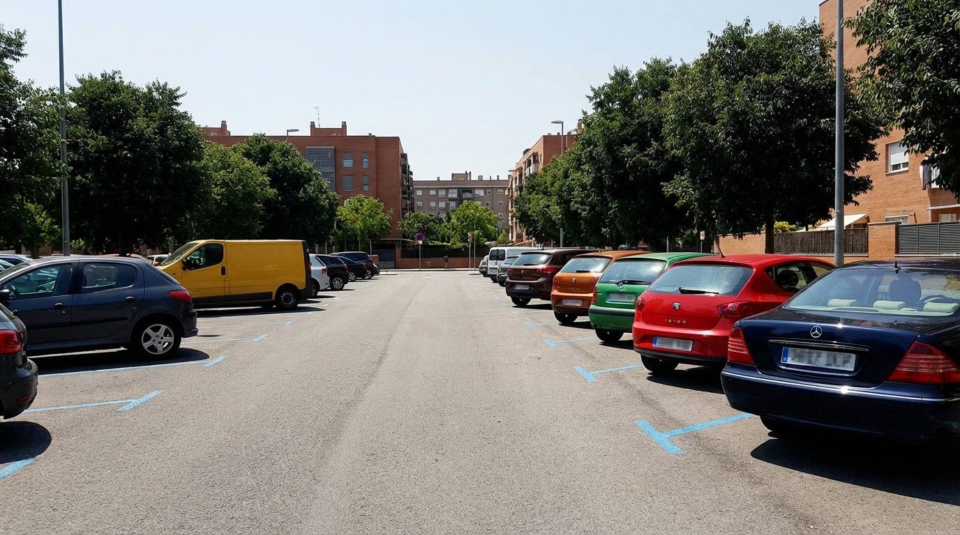 Al aproximarse a un tramo de la vía donde se encuentran vehículos estacionados en batería...