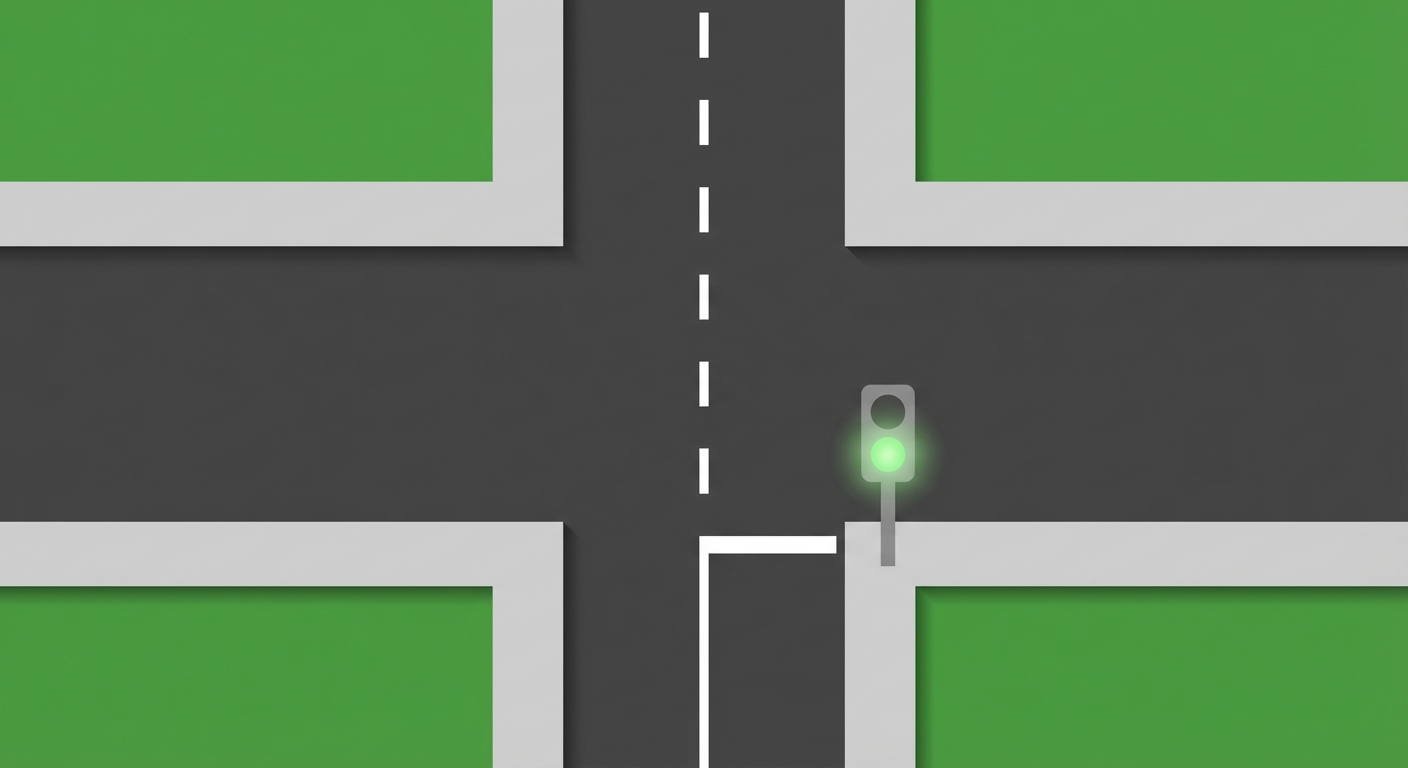 En la intersección que se observa en la imagen, ¿le está permitido al conductor llevar a cabo la maniobra de cambio de sentido?