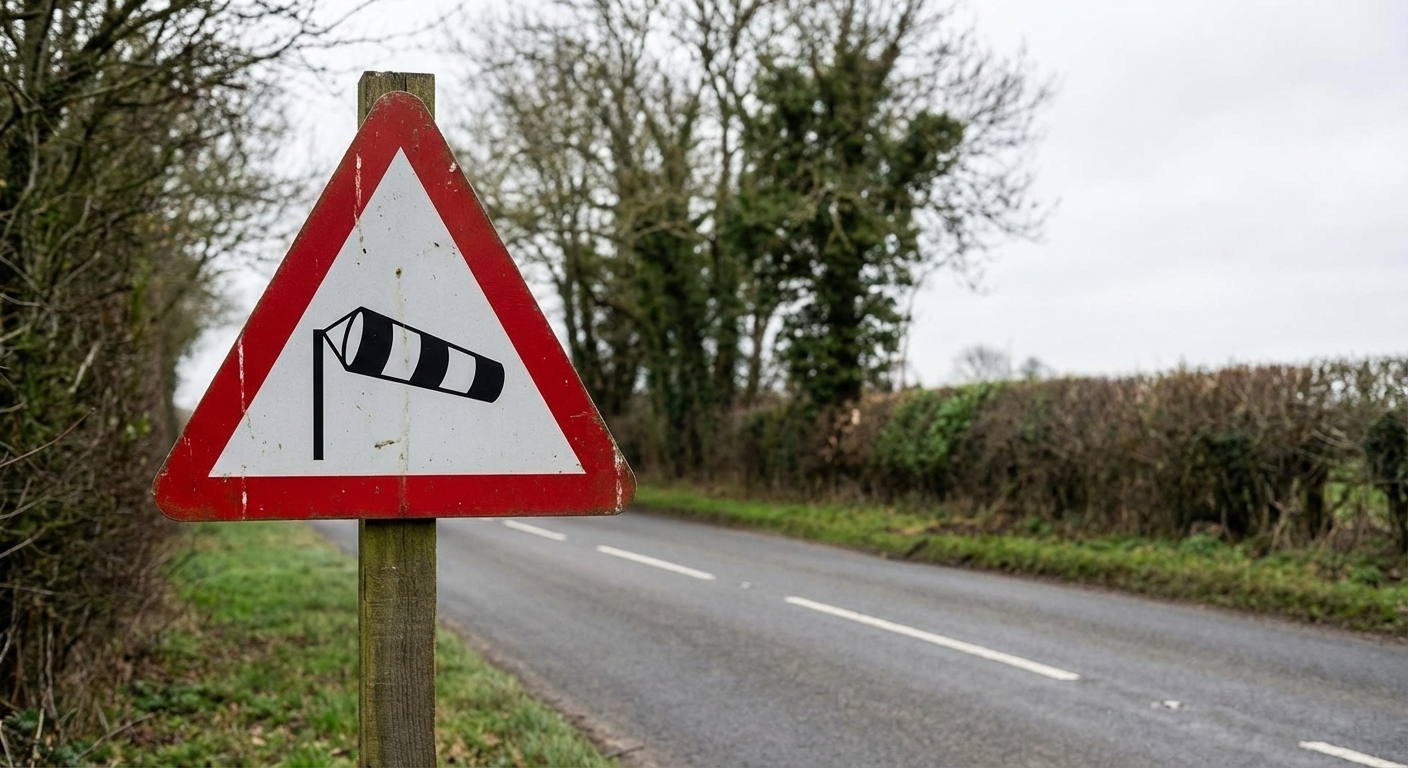 ¿De qué forma debe incidir el viento para que la conducción de una motocicleta resulte especialmente peligrosa?
