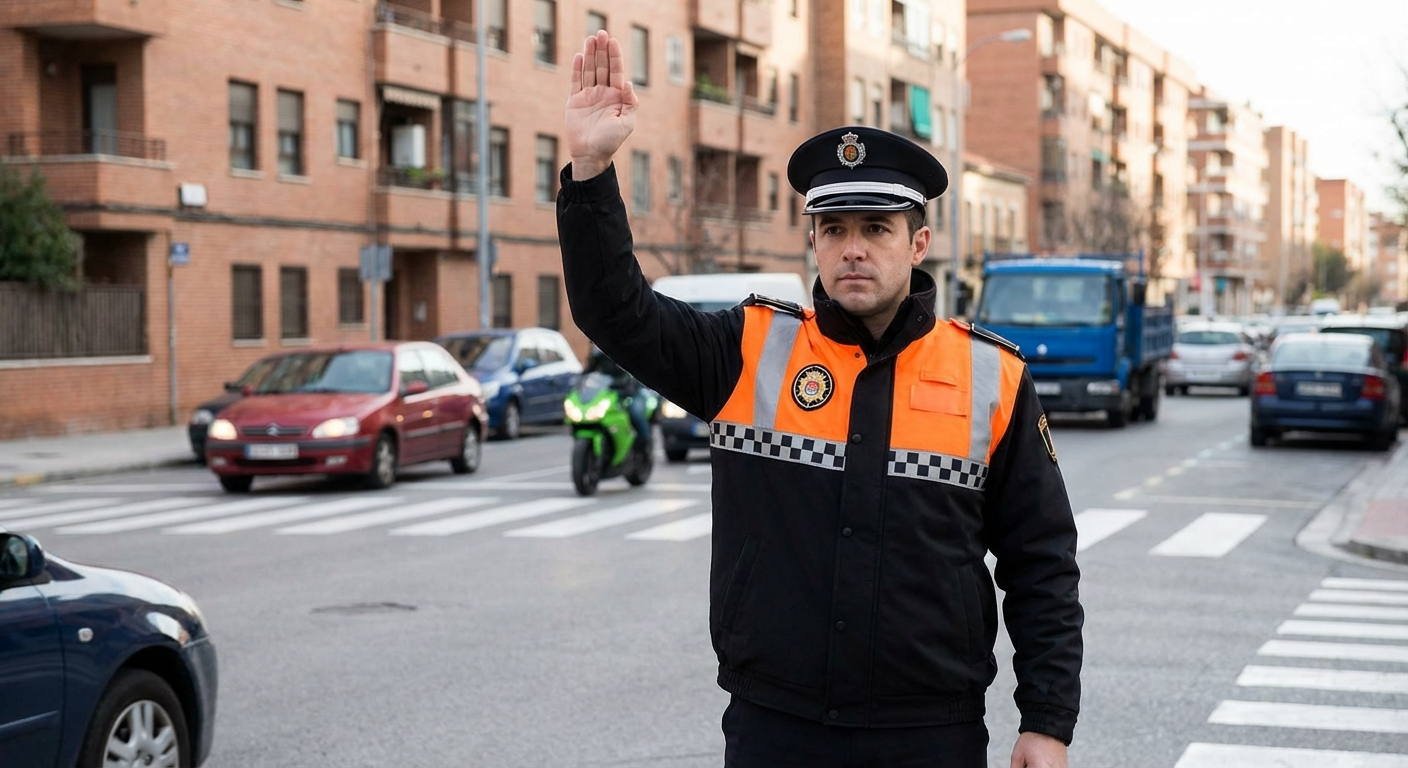 Atendiendo a la señal que efectúa el agente de circulación, la orden que imparte exige que el usuario...