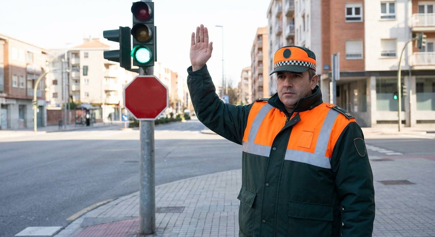 Si en una intersección coinciden simultáneamente un semáforo en verde, una señal vertical de STOP y un agente de circulación, ¿cuál de las señales debe obedecer el conductor?