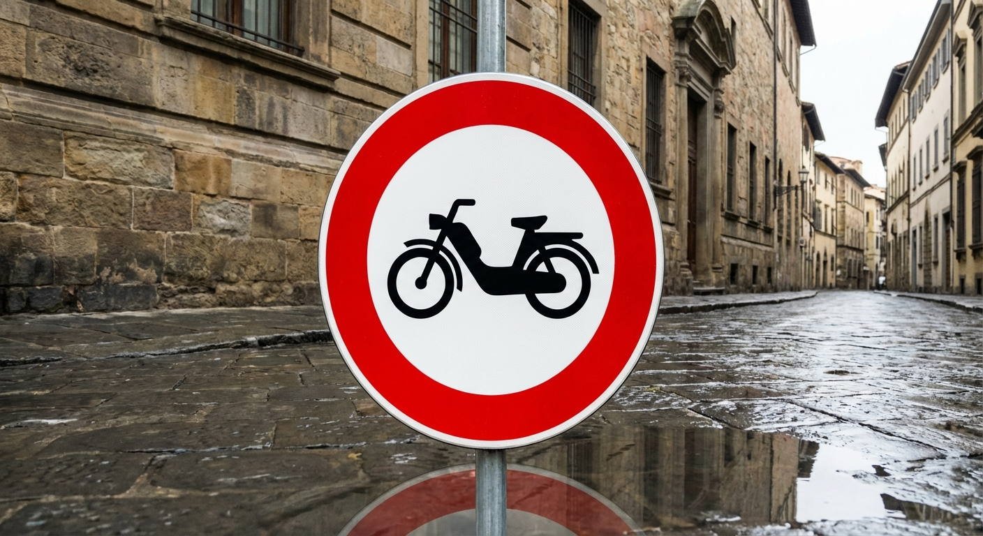 ¿Puede entrar con su motocicleta por una calle a cuya entrada encuentra esta señal?
