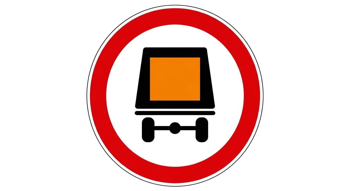 ¿A qué tipo de vehículos que transporten mercancías peligrosas les prohíbe el paso esta señal vertical?