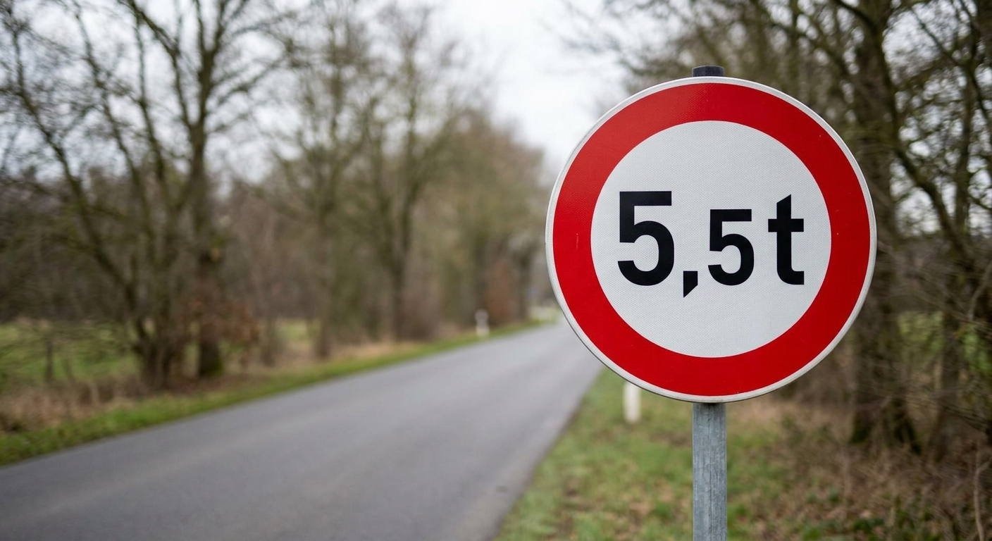 ¿Estaría autorizado a circular por la vía que presenta esta señalización si su conjunto de vehículos tiene una masa en carga de 5,5 toneladas?
