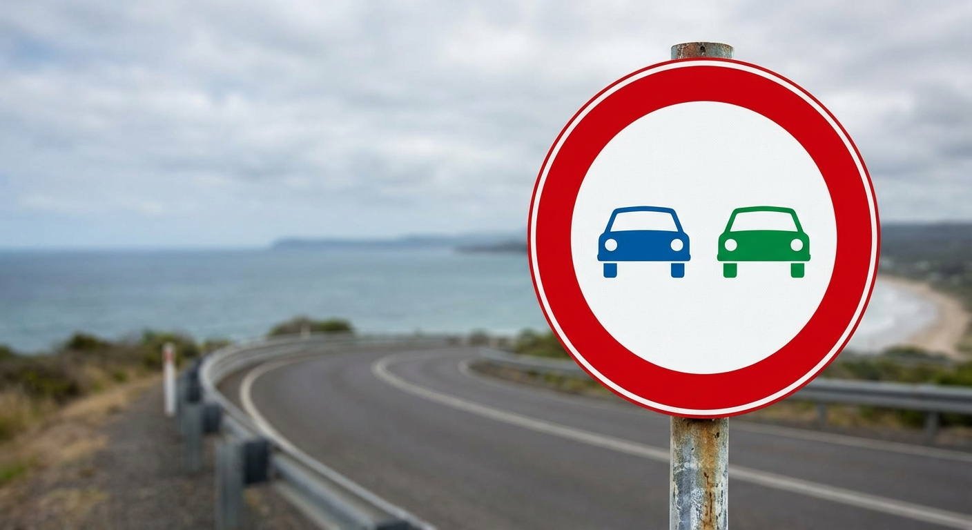 En la zona afectada por esta señal, ¿puede un turismo que arrastra un remolque invadir el sentido contrario para adelantar a otro turismo?