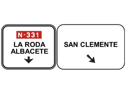 Estas señales, sobre una carretera convencional, indican, desvío hacia...