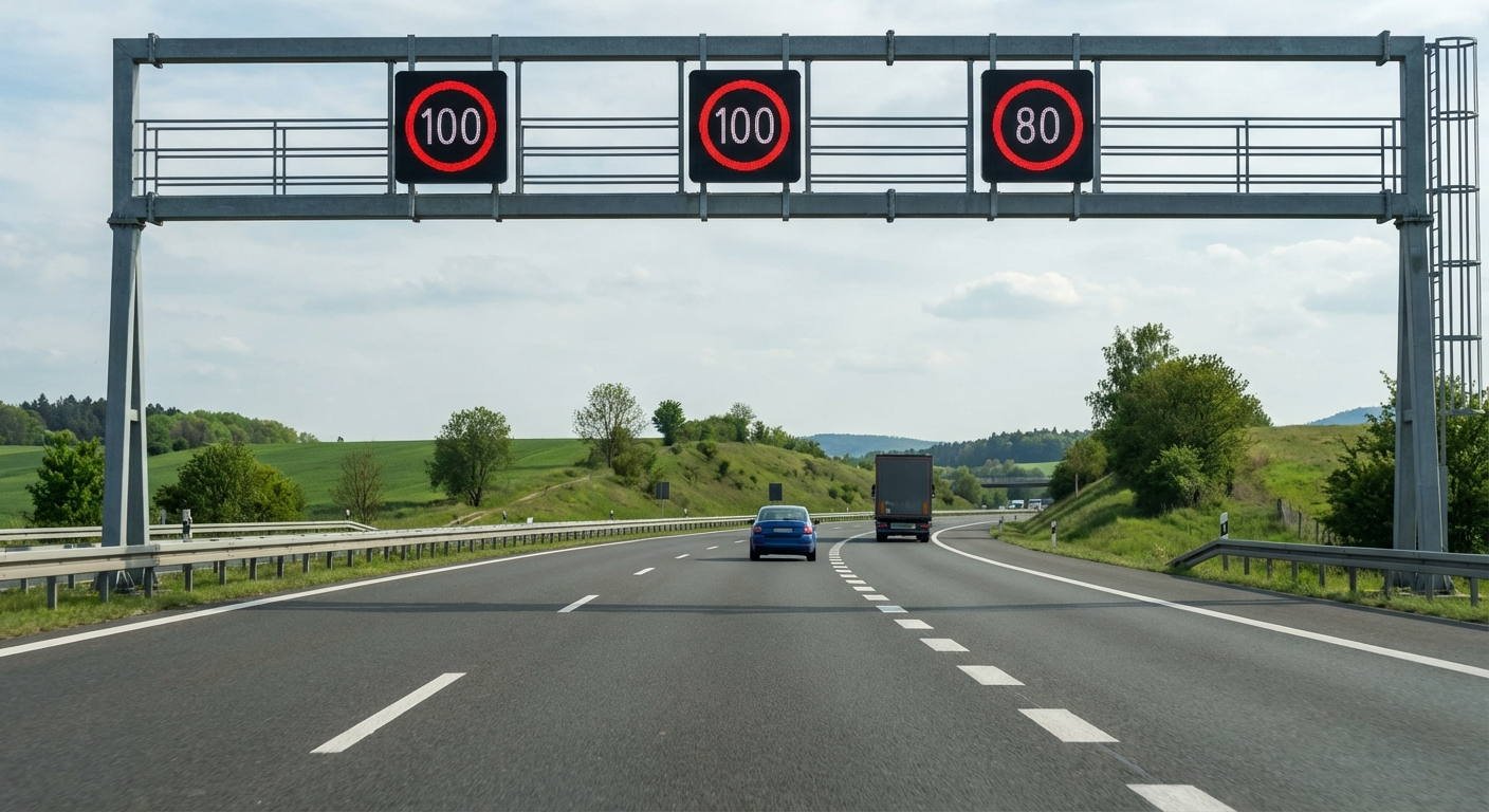 ¿Por qué carriles tiene permitido circular un conjunto formado por un turismo y un remolque ligero cuya longitud total es inferior a 7 metros, en una vía con tres carriles para su sentido?