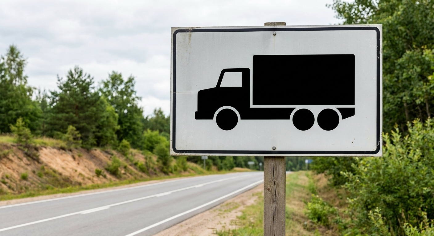 Si usted circula al volante de un camión, ¿se ve afectado por la indicación de la señal que incorpora debajo el panel complementario mostrado en la fotografía?